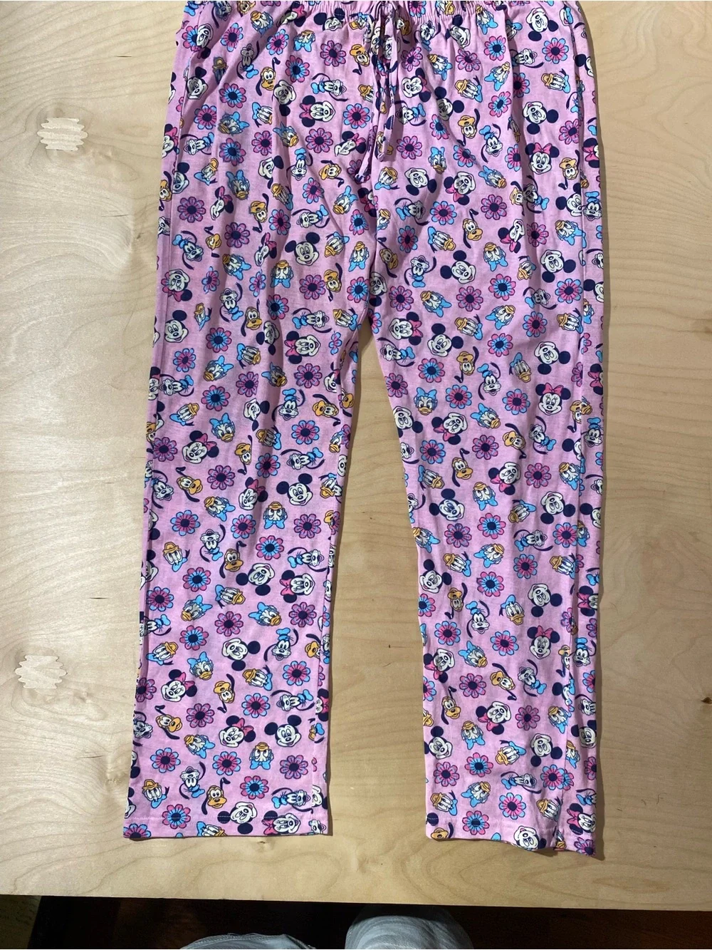 Disney Pink Character Floral Pajama Bottoms Large (RI) - Picture 4 of 8